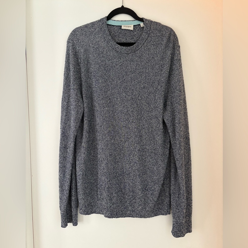 Bonobos Men's Heathered Blue Gray Crewneck Sweater